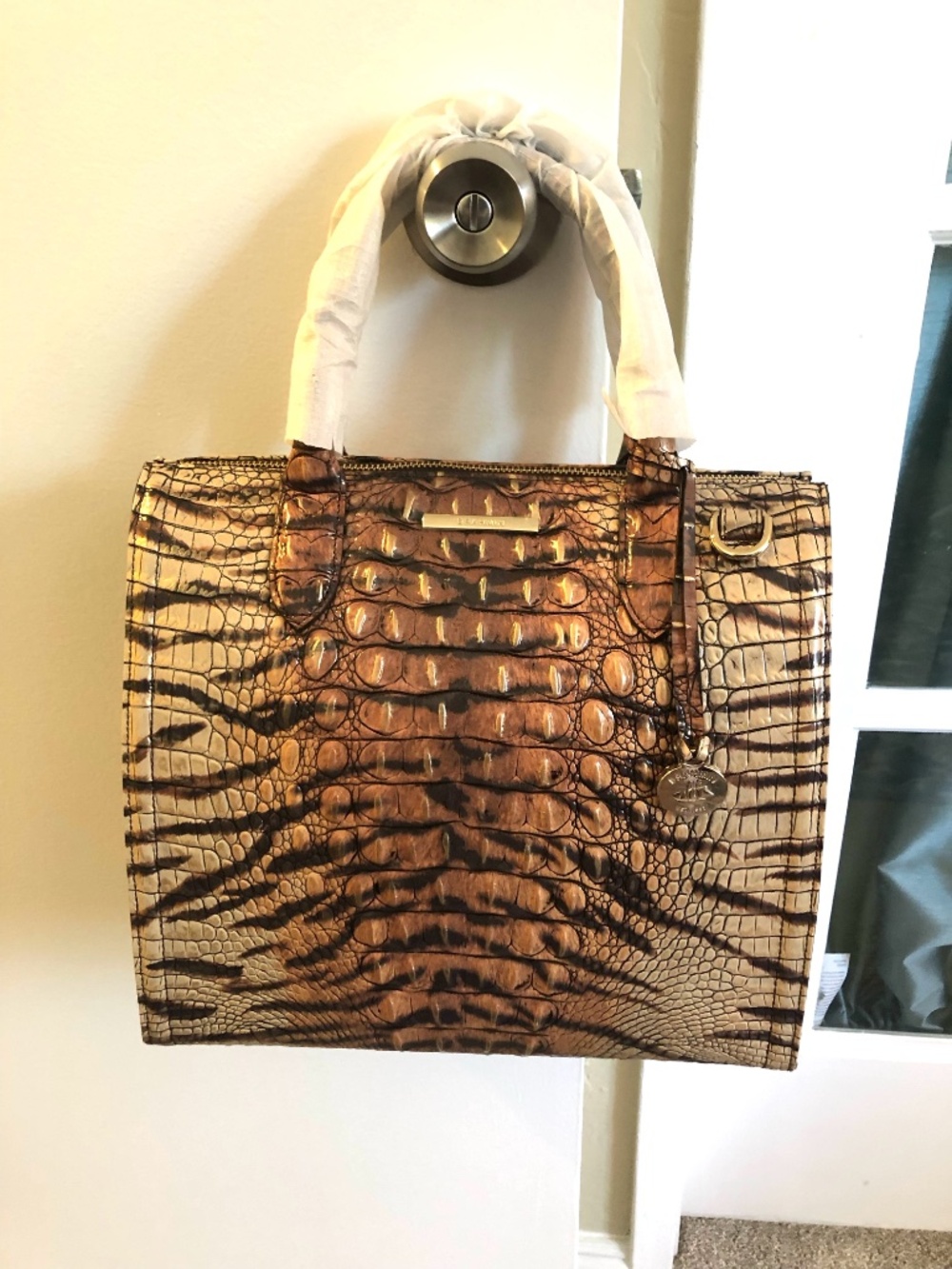 NWT Authentic Brahmin Caroline Feline (Tiger) Ombre Melbourne Handbag